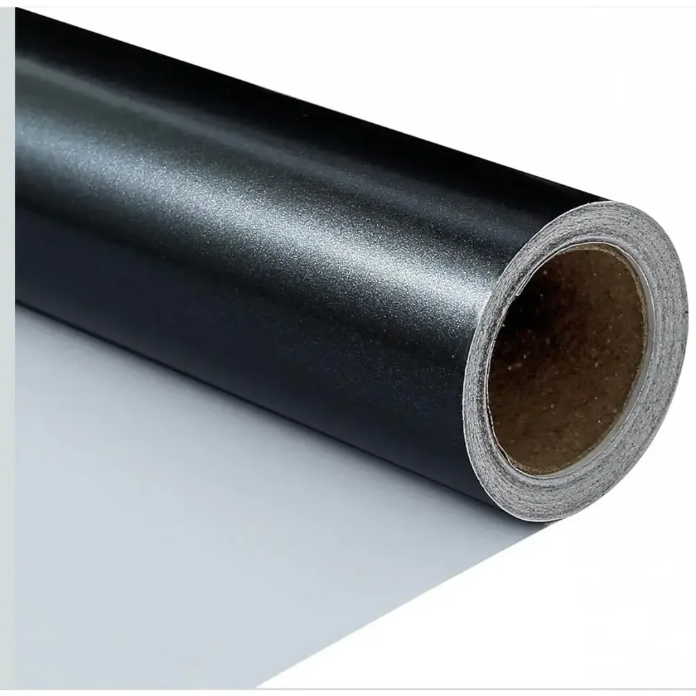 CAMKUZON Black Wrapping Paper Black Gift Wrap Paper Roll 17.4 Inch X-Mas s27